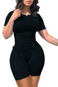 Maglietta personalizzata Top e Set corti <span class=keywords><strong>abbigliamento</strong></span> sportivo <span class=keywords><strong>abbigliamento</strong></span> da <span class=keywords><strong>donna</strong></span> <span class=keywords><strong>abbigliamento</strong></span> da allenamento 2 pezzi Set corto tuta da <span class=keywords><strong>donna</strong></span> Set da <span class=keywords><strong>donna</strong></span> - Product Image 5