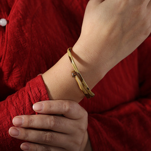 Bamboo Bracelet Plum Deer Pattern Adjustable Size Unisex Gift Guizhou Origin Cultural Collectible Jewelry - Product Image 3