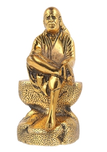 Figurine de Sagesse assise en laiton, Décoration d'intérieur traditionnelle, Ornement de table, Pièce d'art pour salon, Conception durable - Product Image 4
