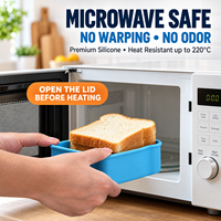Boîte à sandwich réutilisable en silicone de qualité alimentaire, sans BPA, étanche, flexible, pour le déjeuner des enfants et des adultes