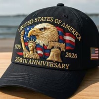 Gorra de Béisbol Bordada Estilo Europeo Americano, 250.º Aniversario, Gorra Trucker, Protección Solar, Algodón