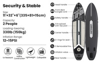 Planche de SUP gonflable Drop Stitch 10'8" 35" pour la pêche, avec pédale, siège et support de canne à pêche