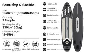 Planche de <span class=keywords><strong>SUP</strong></span> gonflable Drop Stitch 10'8" 35" pour la pêche, avec pédale, siège et support de canne à pêche - Product Image 3