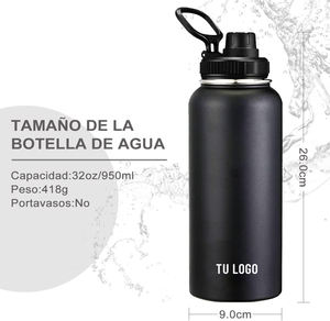Custom Stainless Steel Thermos <b>Water</b> <b>Bottle</b> 32 oz Large Capacity Portable Eco-Friendly Thermal Insulation Fridge & Hot Hand Grip - Product Image 4