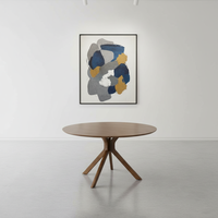 Table à manger ronde en bois massif DISHI, design minimaliste et luxueux, meubles durables pour la maison, pour usage hôtelier