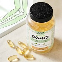 OEM/ODM Vitamine D3 K2 Végétalienne 10000 UI Gélules Molles pour Adolescents et Adultes 120 Capsules Soutien Immunitaire Santé Osseuse Antioxydant Beauté Nouveau-né