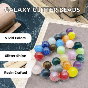 ANTAISEN 51234 New Arrival 16mm Galaxy Multi-Color Bling Glitter Powder Acrylic <b>Plastic</b> <b>Beads</b> Handmade Earring Necklace Handmade - Product Image 2