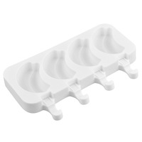 Moule à glace en silicone 4 cavités, moule à glace en silicone en forme de banane, moule à bâtonnets glacés DIY, moule à gâteau pour pâtisserie