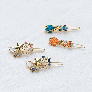 Snap clip ganchosde pelo broche de perlas barret estrella de metal o en forma de corazón de metal peluca de extensión de cabello - Product Image 2