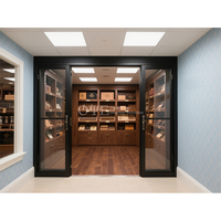 Smoke Shop Möbel Doppeltür Vitrine Display für Zigarre mit LED-Leuchten Zigarren be feuchter Schrank Zigarren Humidor Schrank