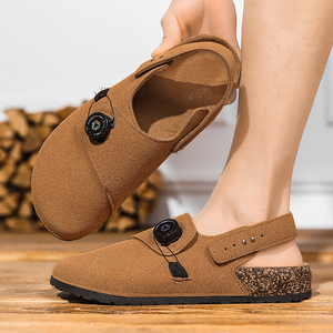 Vente en gros de sabots en <span class=keywords><strong>cuir</strong></span> véritable vache daim fourrure imprimé broderie liège semelle soutien de la voûte plantaire femmes Birkenstocks chaussures mules personnalisées - Product Image 2