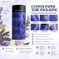 Tube en papier kraft biodégradable personnalisé pour déodorant en stick, emballage vide, conteneur cylindrique en carton recyclable
