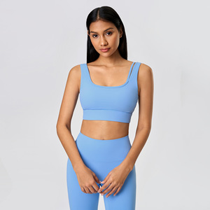 Reggiseno da donna a girocollo con spalline, supporto medio, chiusura posteriore a tre ganci, schiena a U, per corsa, allenamento e yoga - Product Image 4