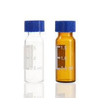 Vente en gros de flacons d'échantillonneur automatique filetés ambrés clairs de 2ml Flacon en verre micro échantillon Flacons HPLC avec finition à vis de 9mm