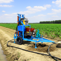 Machine de forage de puits d'eau de haute qualité pour trous profonds de 100m, 150m, 200m, machine de forage de puits artésien, machine de forage de roche