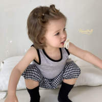Pantalon Harem Ample à Taille Élastique et Chevilles Manchettées pour Bébé, Motif Ours à Carreaux Gingham, Entrejambe Basé, pour Tout-Petits Garçons et Filles, 43% Rayonne