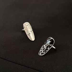 Anillo de Uña de Plata de Ley con Piedra Natural, Estilo Punk Europeo Americano, Creativo, Elegante y Moderno, para Mujer - Product Image 3