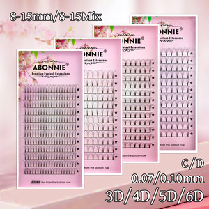 Extensions de cils en vison Abonnie à tige courte 3D 4D 5D 6D 0,07 mm 8-15 mm, cils artificiels naturels et doux pour usage général - Product Image 2