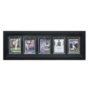 New Design Black 5-graded sports card display frame for fans horizontal Sports Star Card Display Case Can Custom