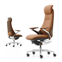 Chaise de bureau de direction moderne ergonomique réglable en hauteur avec finition en cuir de vachette première couche importée