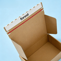 Boîte d'expédition en carton ondulé écologique sur mesure avec bande de déchirement et impression de logo intégrale pour l'e-commerce et la vente au détail