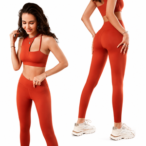 Ensemble de <span class=keywords><strong>yoga</strong></span> personnalisé pour femme : soutien-gorge de sport asymétrique et leggings taille haute pour la gym et l'entraînement - Product Image 3