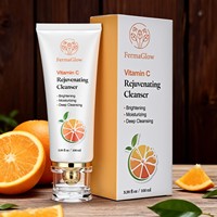 Kit de Soins Visage Éclaircissant et Antioxydant à la Vitamine C Fermentée : Nettoyant, Tonique, Sérum, Crème et Crème Solaire