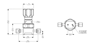 Regulador de presión 1/2 "VCR hembra inoxidable 0-100 PSIG 316L SS para gases de alta pureza y ultra alta pureza grado EP - Product Image 5