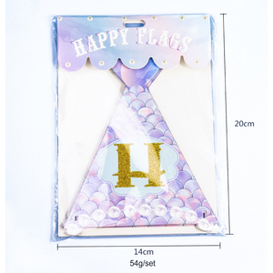 Bannière Joyeux Anniversaire Sirène Bleue et Violette YACHEN <span class=keywords><strong>pour</strong></span> Enfants sur le Thème de la Sirène 1er Anniversaire Baptême Décoration de Fête - Product Image 6