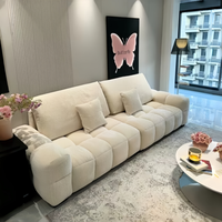 Canapé en tissu bouclé Cube, canapé droit moderne, canapé modulable personnalisable, meubles pour salon de villa, appartement, hôtel