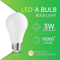 Bombilla LED HELI 3W E27 A60, Luz Blanca Fría de 6500K, Ra 80, Sin Parpadeo, Función de Memoria, Lámpara LED para Iluminación del Hogar y la Oficina