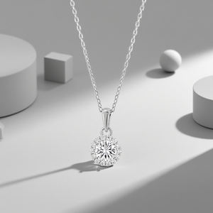 मोइससानाइट गहने थोक महिलाओं के सुंदर गोल उच्च गुणवत्ता वाले मोइससानाइट लक्जरी पेलेंट हार निर्माता - Product Image 4