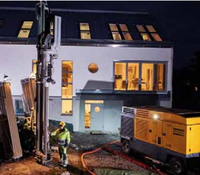 Nouveau compresseur d'air portable à pression variable Atlas Copco V1200 Stage III avec DrillAirXpert pour le forage géothermique