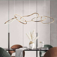 Lustre LED minimaliste en silicone et métal, suspension nordique imbriquée pour restaurant, cuisine, loft, salle à manger