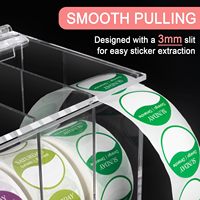 Boîte de rangement pour étiquettes en acrylique moderne et distributeur de rouleaux d'autocollants avec montage facile pour les étiquettes du jour de la semaine
