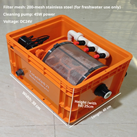 Mesin Filter Drum Putar Mini Self-Cleaning 500L/Jam dengan Kotak Plastik DC24V untuk Akuakultur Resirkulasi Kolam Ikan Rumah Tangga