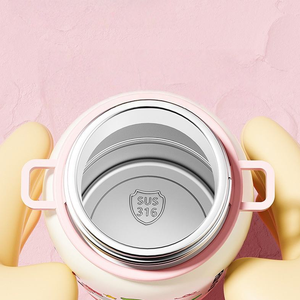 Vaso Infantil Aislado de Acero Inoxidable 316 con Medidor de Temperatura, Correa Portátil para la Escuela, Doble Pared, para Niños y Niñas de Jardín de Infancia - Product Image 6