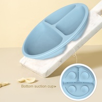 Plaques en Silicone avec 4 ventouse solides, ODM & OEM, sans BPA, plaque intercalaire pour bébé, avec bol antidérapant
