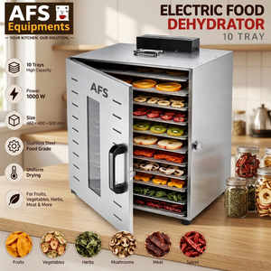 เครื่องอบแห้งอาหารไฟฟ้า AFS 10 ชั้น สแตนเลส 1000 วัตต์ อบแห้งสม่ำเสมอ เสียงเบา ชิ้นส่วนถอดประกอบได้ สำหรับผลไม้และผัก - Product Image 2