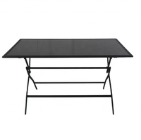 Table pliante en verre avec 4 chaises pliantes assorties, pratique à utiliser et peu encombrante