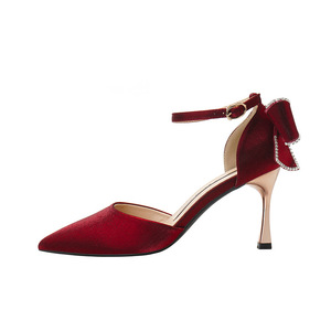Zapatos de Tacón Alto Mary Jane con Punta Puntiaguda, Tacón de Aguja, Correa en el Tobillo, Decoración de Lazo de Satén, Zapatos de Mujer para Primavera, Vestido Formal de Boda - Product Image 5