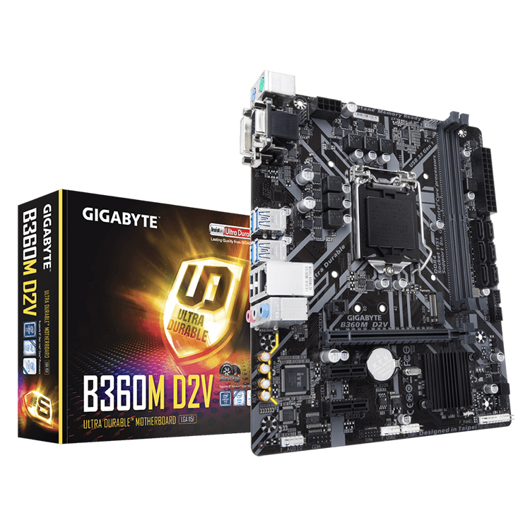 Материнская плата GIGABYTE B360M D2V для настольных игр с чипсетом Intel B360 LGA 1151 поддержка Intel Core 9th и 8th Generation CPU