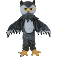 Mascotte en peluche hibou gris personnalisée pour adultes, motif animal de dessin animé, vente directe usine Blue Sky, idéale pour les fêtes de Noël