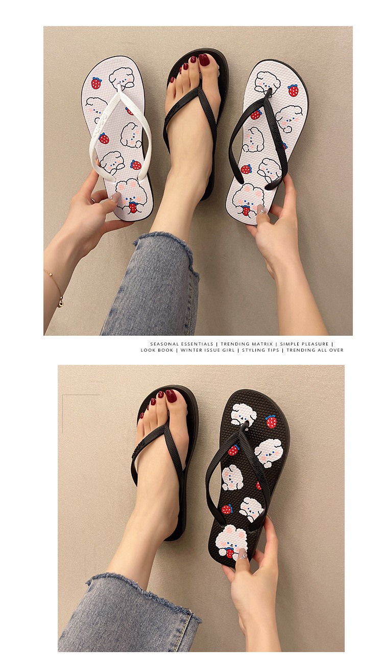 Fashion Printing Women Filp Flops Slippers Custom Design PVC Filop-flops Ladies Wholesale