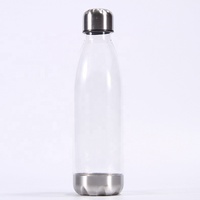 Bouteille d'eau personnalisable en plastique PC écologique sans BPA avec logo, 350ml-1000ml, à paroi simple, avec couvercle, pour randonnée et eau bouillante
