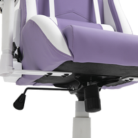 Chaise de jeu E-sports de qualité supérieure avec rembourrage confortable, chaise de bureau inclinable réglable 2D, chaise de jeu violette et blanche