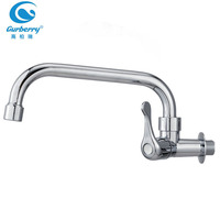 Robinet de cuisine moderne monotrou à 1 poignée avec cartouche en céramique, construction en ABS, finition chromée, robinet d'eau froide
