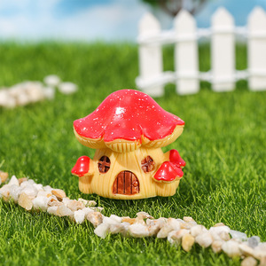 Casas de Resina con Forma de Hongo, Adornos de Jardín en Miniatura, Decoración Roja para Interiores y Exteriores, Pequeñas y Grandes, Independientes - Product Image 4
