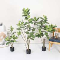 Planta Artificial de Ficus Altissima en Maceta, Decoración de Interiores para Oficina, Hogar y Jardín, Plantas Falsas, Vegetación Artificial