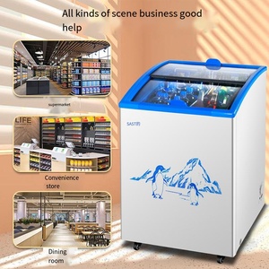 158L nhỏ nhiệt độ thấp cong cửa kính Kem Tủ đông hiển thị tủ đông thương mại - Product Image 5